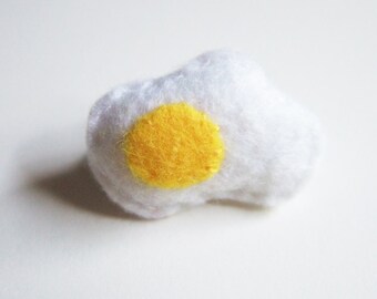 Fried Egg Felt Brooch