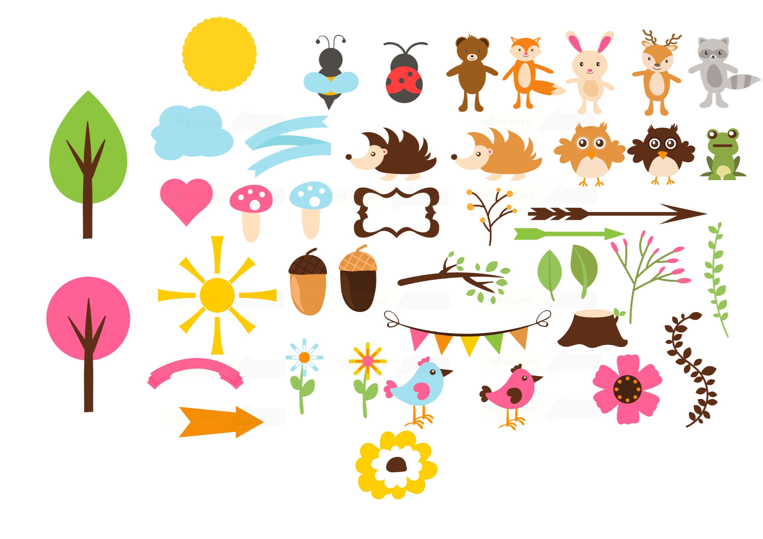 Forest animals clipart,Forest animals clip art,cute Animals clipart