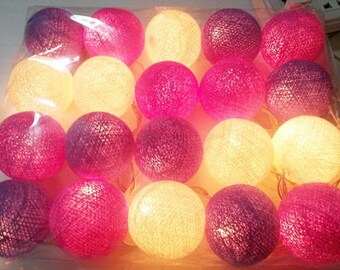 string lights purple tone cotton ball 20 party patio fairy decor wedding