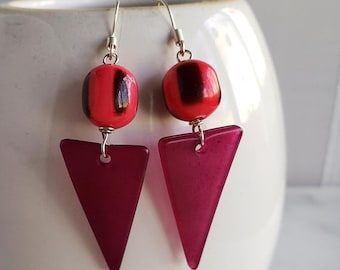 destash Modern Plum & Magenta Lucite Earrings