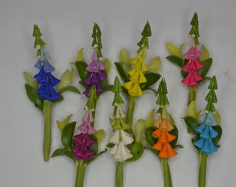 1 miniature handmade Foxgloves / Digitalis without Pot for dollhouse / terrarium mini garden ornaments