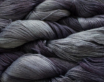 Fine Bamboo, Hand Painted yarn, 300yds - Storm Tonal