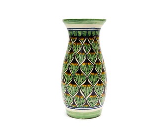 Large 14" Talavera Mexican Puebla Pottery Signed Vase
