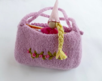 The Princess and the Pea set felted bag doll mattresses pea Fairy tale