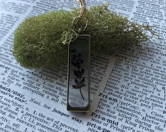 Lavender necklace, real preserved lavender