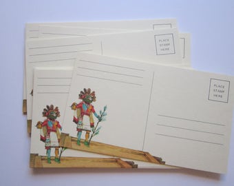 45 vintage postcards - KACHINA - southwest Kachina design