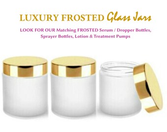 6 Luxury 4 oz. Upscale Thick CLEAR FROSTED Glass Candle, Sugar, Salt Scrub, Body Butter, Mask, Face, Ointment, Gift