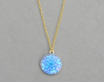 Blue Kaleidoscope Mandala Necklace