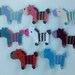 8 Crochet Pony/Horse Appliques 8 Colors