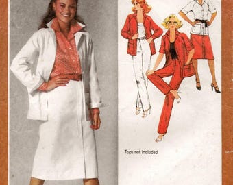 A Raglan Long/Short Sleeve Jacket, Slim Skirt and Straight Leg Pants Pattern for Women: Uncut - Sizes 18 & 20 Bust 40"-42" • Simplicity 9313