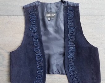 90s SUEDE Leather Waist Coat Vest (s-m)