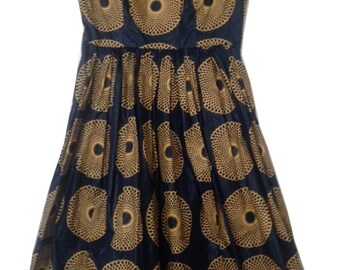 dress flared print wax fabric