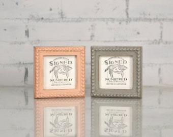 4x4 inch Handcrafted Square Picture Frame in 1x1 Decorative Bumpy Trim Style and Color OF YOUR CHOICE - 4 x 4 Handmade Photo Frame