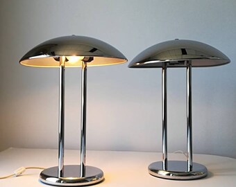 2 VINTAGE CHROME LAMP 1980