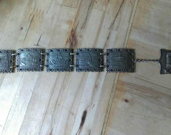 Vintage 1950s/60s silvertone Italian tourist souvenir bracelet