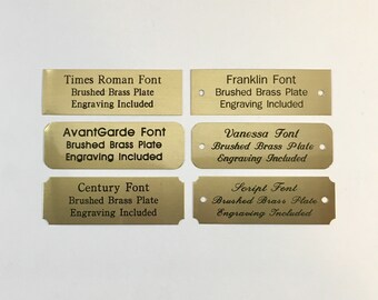 1"x3" Engraved Brushed Brass Plate Black Etched Letters Custom Personalized Plaque Adhesive Backing Gift Label Sign Trophy Award Taxidermy