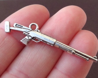 10, Shotgun, Gun, Rifle, Firearm Charms (3D) 45x11x3mm ITEM:AJ13