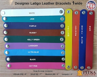 Blank Leather Wristbands Bulk Sale - Engraving Ready Leather Cuffs - Latigo Leather Cuffs 1" - As low as US 4.00 per Wristband - Made in USA