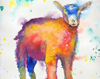 Goat art farmhouse decor kitchen decor nursery art nursery decor nursery prints kitchen art goat gifts spirit animal country home decor goat