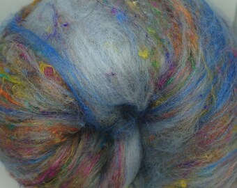 English Springtime carded batt wool and silk 50g