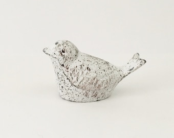 Decorative Bird Cast Iron Bird White Bird Vintage Metal bird Figurine Bird Statue Chachkie