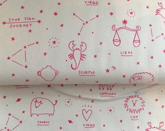 Kokka Star Sign Journey fabric.100% Cotton Canvas.