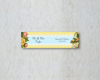 Vintage Brights Wedding Straw/Cupcake Flag