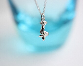 Fantasy Jewelry, Mermaid Necklace, Little Mermaid necklace, Beach Wedding,Mermaid Jewelry, Silver Mermaid Charm,Ocean Necklace, gift for her