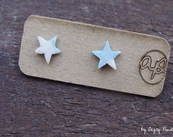 Earrings ceramic in the shape of stars