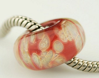 Red Big Hole Handmade Lampwork Bead - European Charm Beads