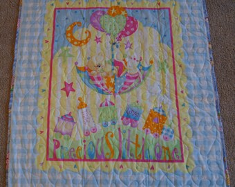 Precious Little One - BABY QUILT – Blue & Yellow