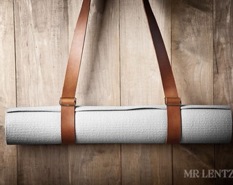 Leather Yoga Strap, Yoga Mat Strap, Yoga Pad Strap 070