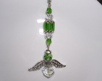 Emerald Angel Rear View Mirror Charm