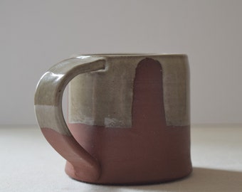 Red and Olive Green Ceramic Mug