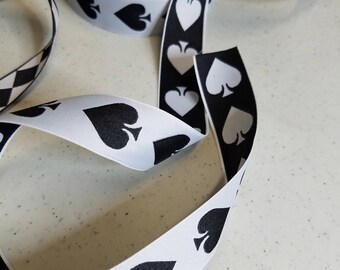 Amazing Satin Spade ribbon Jacquard fabric trim 1 inch wide