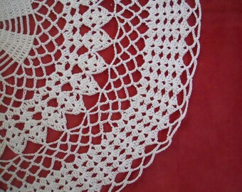 Vintage 20" Round Hand Crocheted Doily