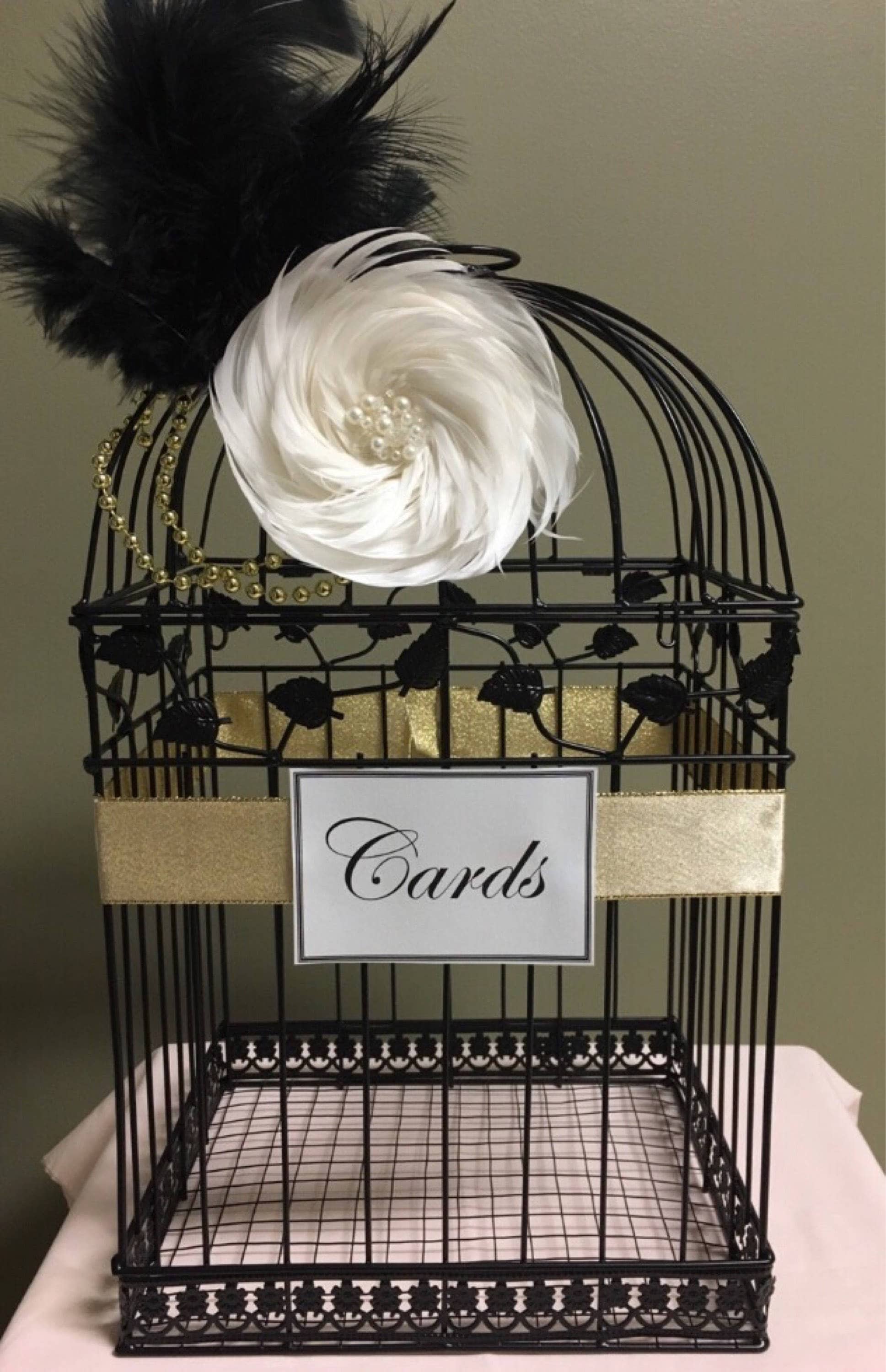 Great Gatsby Wedding Birdcage Black Bird Cage Card Holder