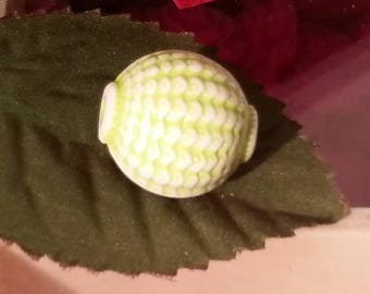 1 antique acrylic bead, oval, lightgreen, about 19 mm long, 18 mm wide, 17 mm thick, hole: 2.5 mm