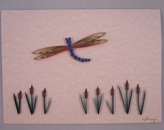 Paper Quilled Dragonfly Card