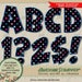 Starry Night Set 1 Digital Alphabet by AwesomeScrapper - High Quality, 300 DPI PNGs, Black, Pink, Magenta, Reflex, Light Blue.