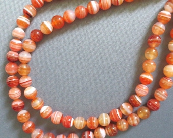 Natural Red Agate Sardonyx round beads - 10mm, Round Beads, Banded Gemstones