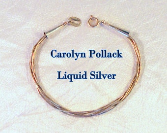 Carolyn Pollack 5-Strand Liquid Silver Bracelet 7.25" Long Southwestern Jewelry Gift For Her