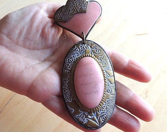Pendant of polymer clay Statement - Unmounted Polymer clay pendant