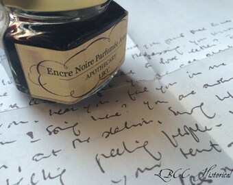 Rose Scented Black Dipping Ink - Historical Letter Writing
