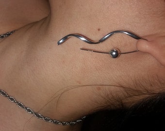 Sterling Silver Spiral drop earrings with sterling silver ball closure