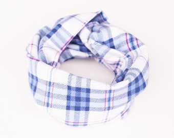 Flannel baby infinity scarf, Purple plaid, Toddler scarf with snaps, Scarf bib, Purple and pink, Plaid toddler cowl, Baby teething accessory