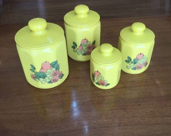 Kromex aluminum canister set of 4 kitchen canisters vintage kitchen storage canisters