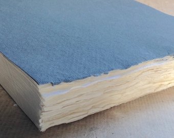 Square Blank Book Blocks, Khadi sketchbooks, Fat books medium surface 100 gsm Cotton Rag Paper deckle edge inserts, Book-making supplies