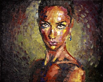 Art Painting - Oliveshade - PALETTE KNIFE - Art Oil Painting On Canvas By Irena Rudman - Size:16" x 20" (40.5 cm x 51 cm)