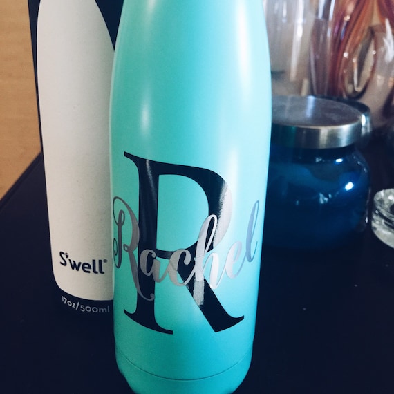 Personalized Turquoise Swell Bottle - Initial and Name - Bridesmaids, Yoga, Teacher, Sorority Swell Bottle